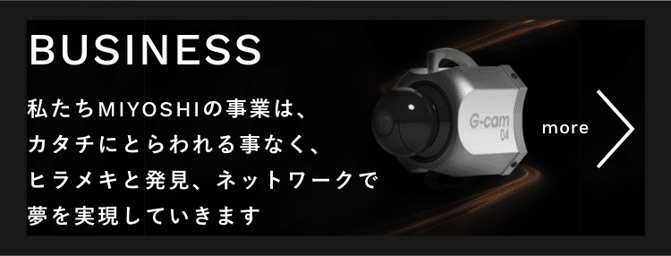 私たちMIYOSHIの事業は、カタチにとらわれる事なく、ヒラメキと発見、ネットワークで夢を実現していきます